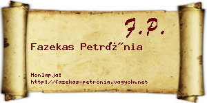 Fazekas Petrónia névjegykártya